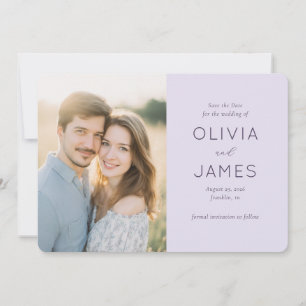 Elegant Lavender Minimalist Photo Save The Date