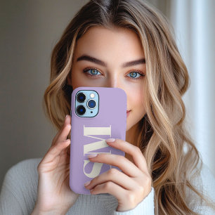Elegant Lavender Monogram initial iPhone 13 Pro Max Case