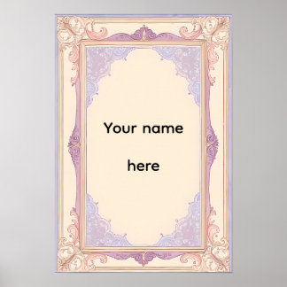 Elegant Lavender Ornate Vintage Frame Poster