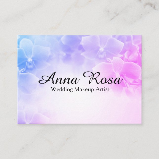 *~* Elegant Lavender Pink Flower Macro Photo Business Card (Front)