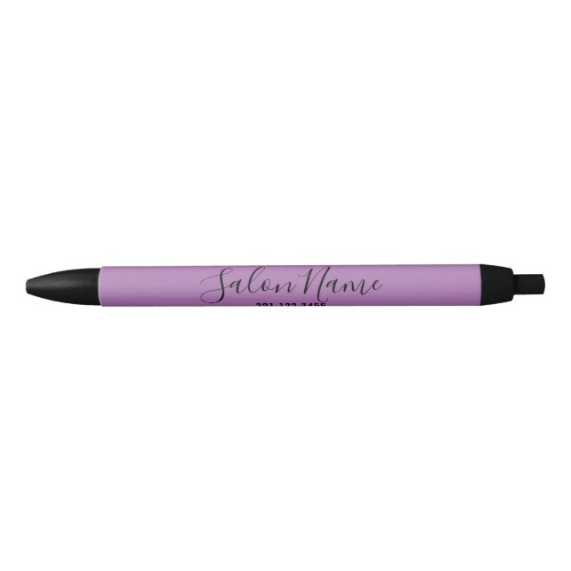 Elegant Lavender Promotional for Salon Black Ink Pen (Front)