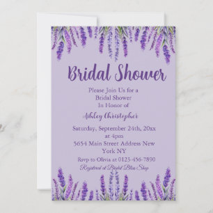 Elegant Lavender Purple Bridal Shower Invitation