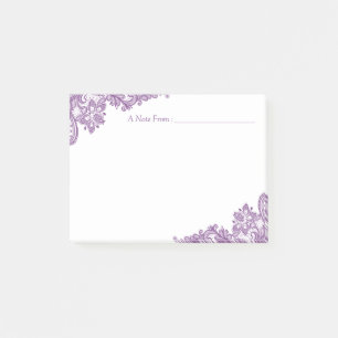Elegant Lavender Purple Floral Lace Post-it Notes