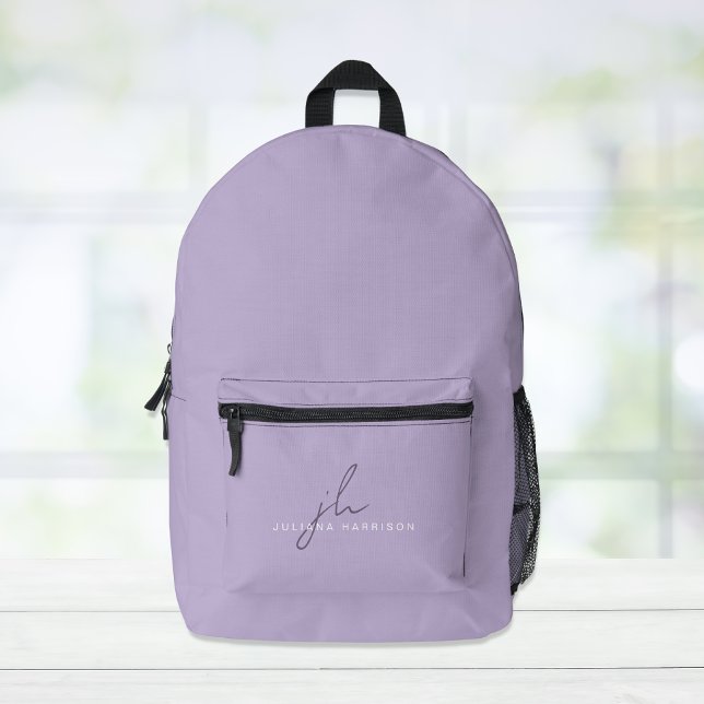 Elegant Lavender Purple Personalized Printed Backpack (Creator Uploaded)