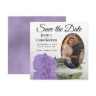 Elegant Lavender Purple Rose & Oval Photo Wedding