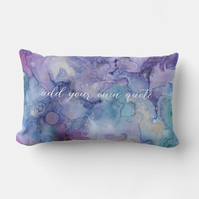 elegant lavender puruple blue watercolor artistic  lumbar pillow (Front)