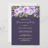 Elegant Lavender Rose Floral Housewarming