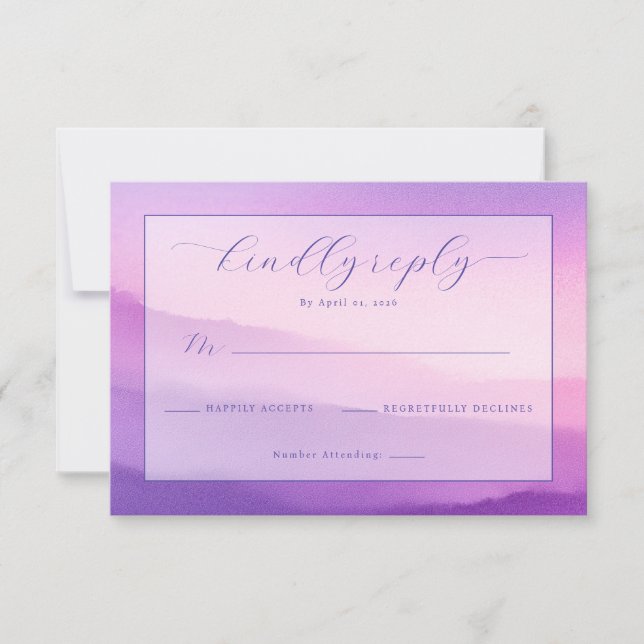 Elegant Lavender RSVP Card (Front)