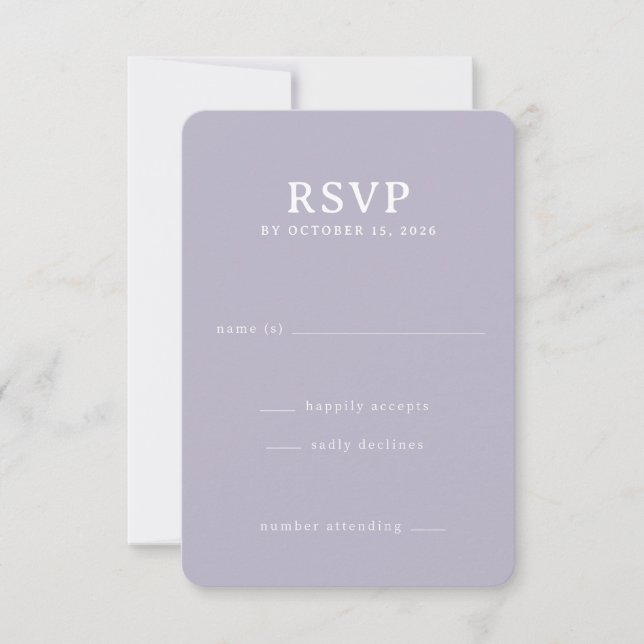 Elegant Lavender RSVP Card (Front)