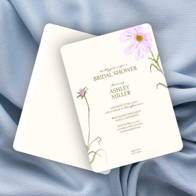 Elegant Lavender Spring Wildflower Bridal Shower Invitation (Creator Uploaded)