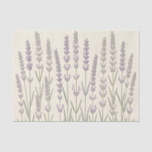 Elegant Lavender Stalks Soft Purple Botanical Tissue Paper