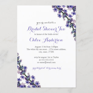 Elegant Lavender Teacup Bridal Shower Invitation