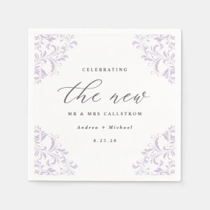 Elegant Lavender Vintage Classic Wedding Napkins