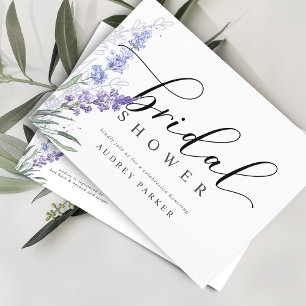 Elegant Lavender Watercolor Bridal Shower Invitation Postcard