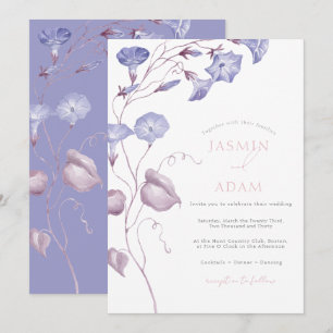 Elegant Lavender Watercolor Floral Wedding Invitation