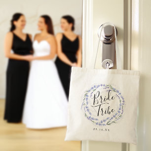 Elegant Lavender Watercolor Wreath Bride Tribe Tote Bag