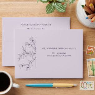 Elegant Lavender Wedding Envelope
