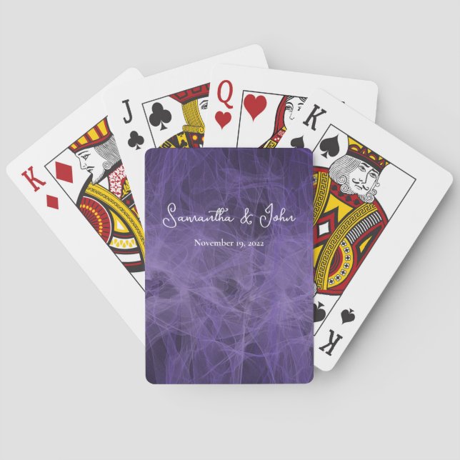 Elegant Lavender Wedding Guest Favour Playing Card (Back)