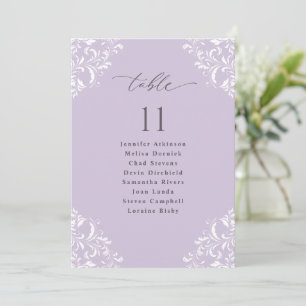 Elegant Lavender Wedding Seating Chart Sign Card