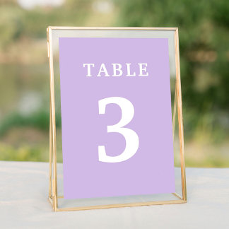 Elegant Lavender Wedding Table Number
