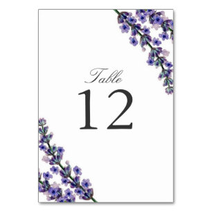 Elegant Lavender Wedding Table Number Card