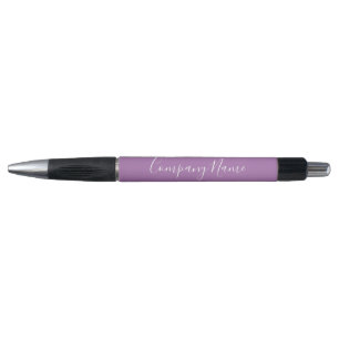 Elegant Lavender White Script Text Company Name Pen