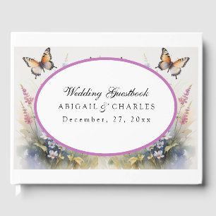 Elegant Lavender & Wildflower Bloom Guest Book