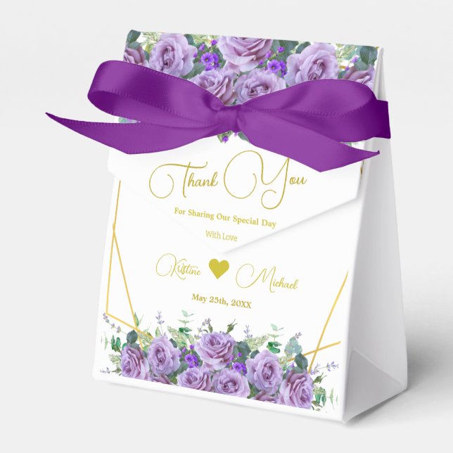 Elegant Lavender Wildflower Custom Favor Box (Front Side)