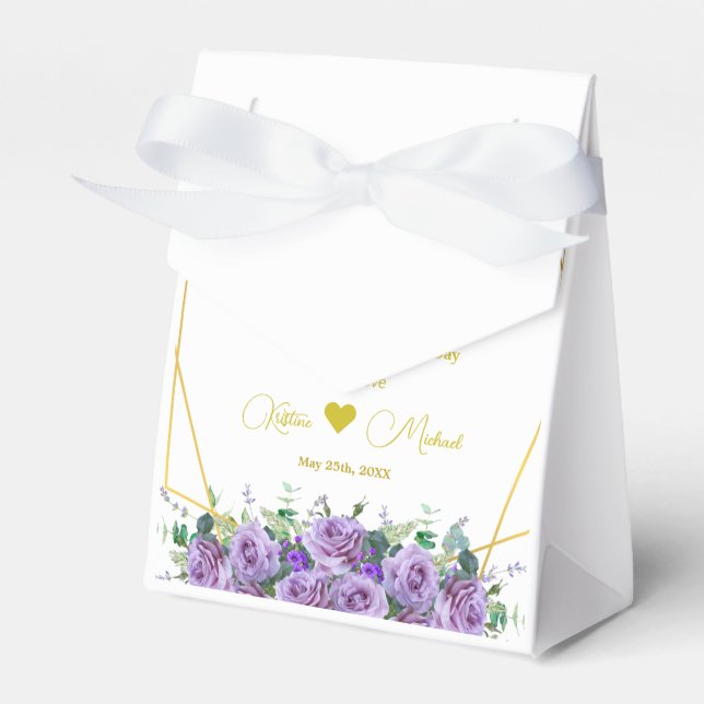 Elegant Lavender Wildflower Custom Favor Box (Front Side)
