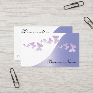 Elegant Lavender with Butterflies   Personalize Business Card