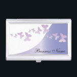 Elegant Lavender with Butterflies | Personalize Business Card Holder<br><div class="desc">Business Card Holder. ✔Note: Not all template areas need changed. 📌If you need further customization, please click the "Click to Customize further" or "Customize or Edit Design"button and use our design tool to resize, rotate, change text colour, add text and so much more.⭐This Product is 100% Customizable. Graphics and /...</div>