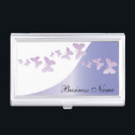 Elegant Lavender with Butterflies | Personalize Business Card Holder<br><div class="desc">Business Card Holder. ✔NOTE: ONLY CHANGE THE TEMPLATE AREAS NEEDED! 😀 If needed, you can remove the text and start fresh adding whatever text and font you like. 📌If you need further customization, please click the "Click to Customize further" or "Customize or Edit Design" button and use our design tool...</div>