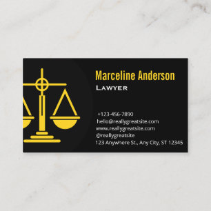 Elegant Law & Justice Business Card Lawyer