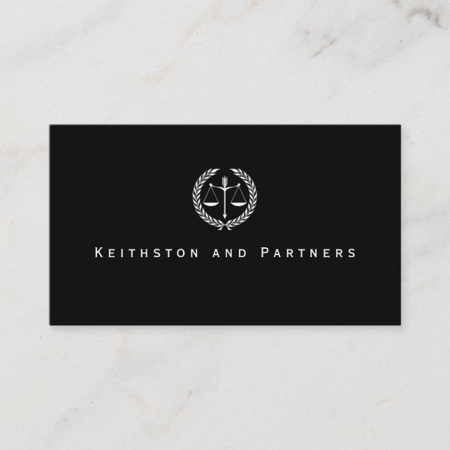 Elegant Law & Justice Business Card | Legal  (Front)