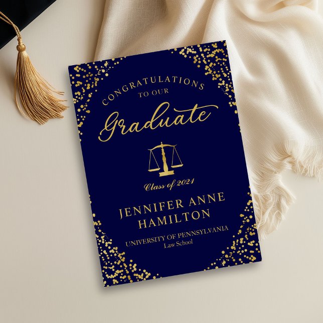 Elegant Law School Graduation Announcement Photo (Creator Uploaded)