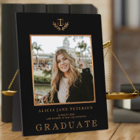 Elegant law school graduation custom photo black