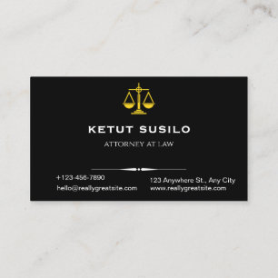 Elegant Lawyer Business Card Attorney & Legal