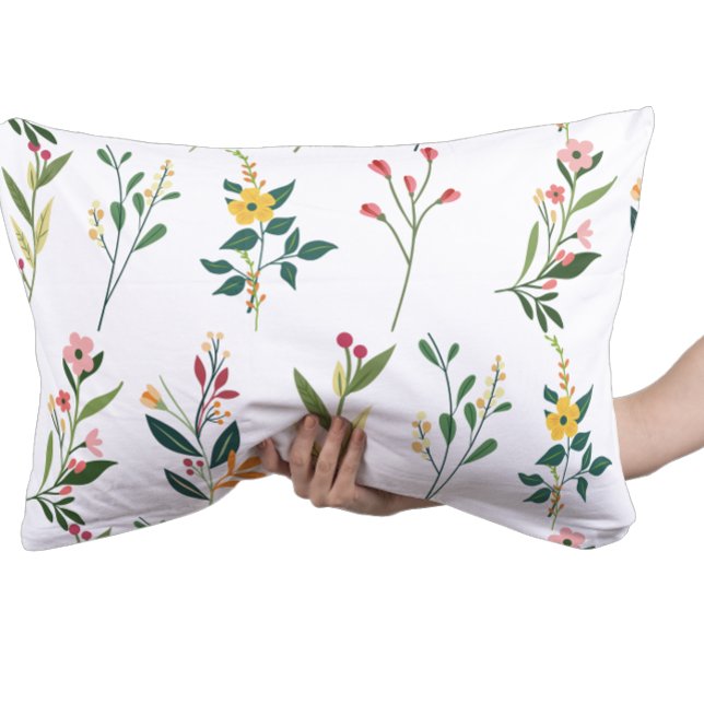 Elegant Leaf and Flower Pattern Custom Decorative Accent Pillow (with hand)