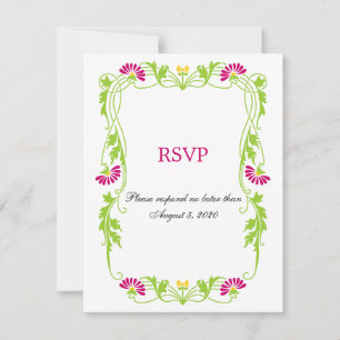 Elegant Leaf Florals and Swirls RSVP / Reply Cards