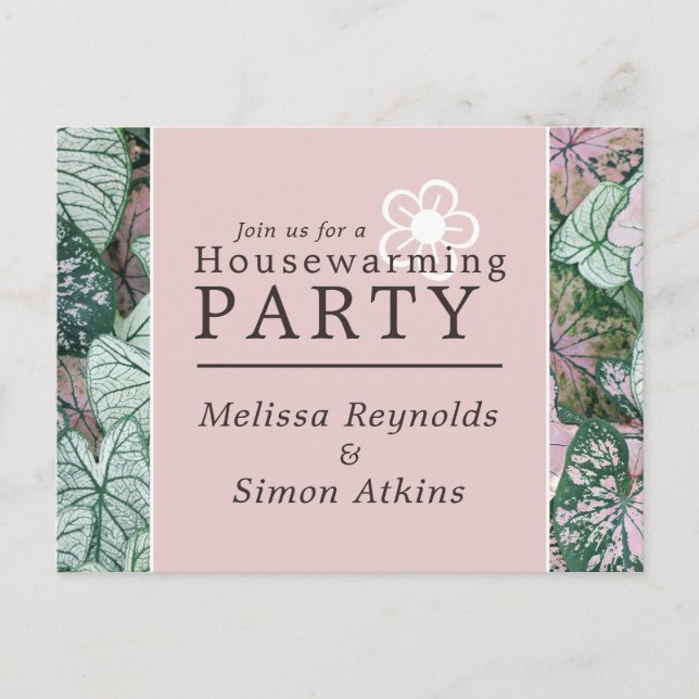 Elegant Leaf, Housewarming Party Invite (Front)