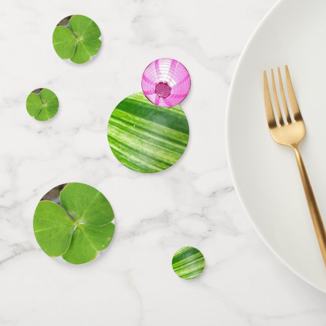 Elegant Leaf & Pink Light Table Confetti Set (Group)
