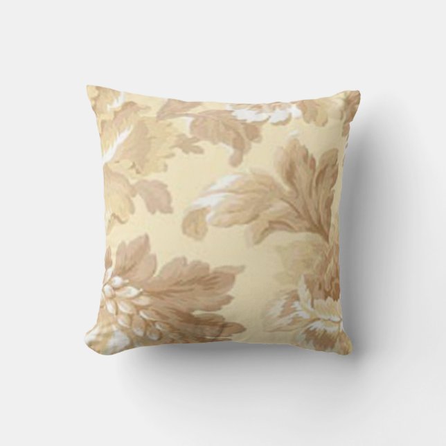 Elegant Leaf Reversible Pillow (Front)