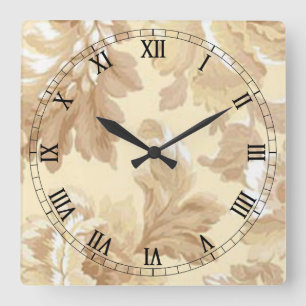 Elegant Leaf Square Roman Numerals Clock