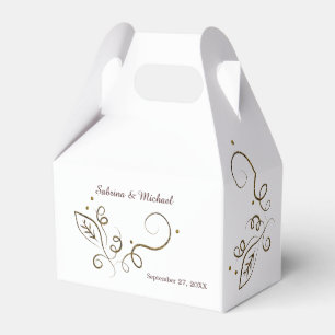 Elegant Leaf Swirl Wedding Favour Box