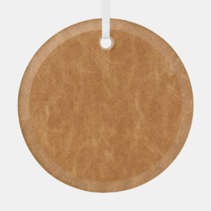 Elegant Leather Background Texture Glass Ornament