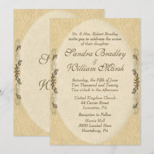 Elegant Leather Look Wedding Invitation