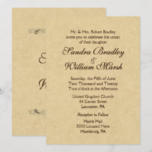 Elegant Leather Look Wedding Invitation