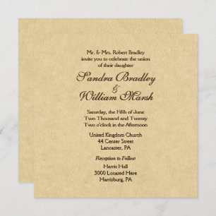 Elegant Leather Look Wedding Invitation