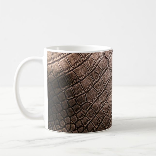 Elegant leather pattern close up. coffee mug (Left)