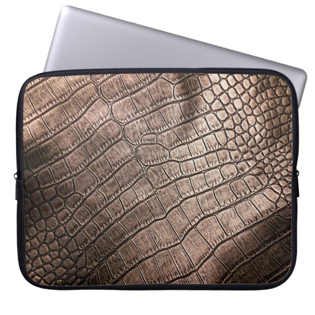 Elegant leather pattern close up. laptop sleeve (Front)